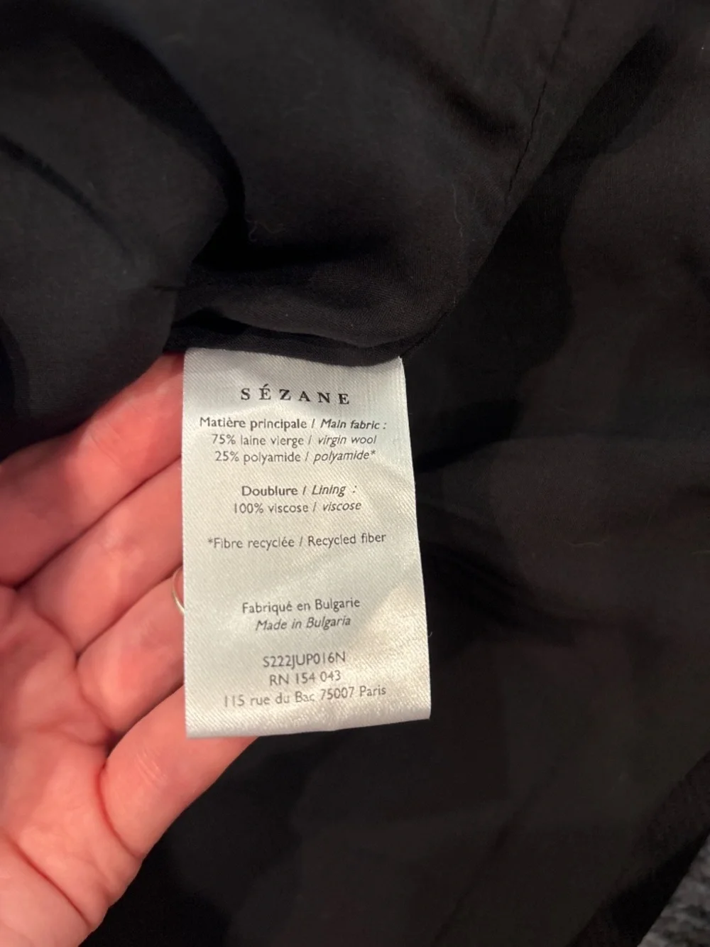 NWOT Sezane Gillie Skirt - size 42, black, wool - Picture 6 of 7